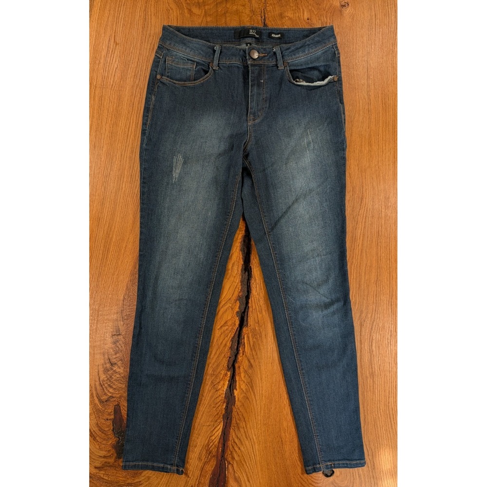 1822 Denim Adrianna Skinny Jeans Dark Wash Blue‎ Size 10 Stretch Casual Denim